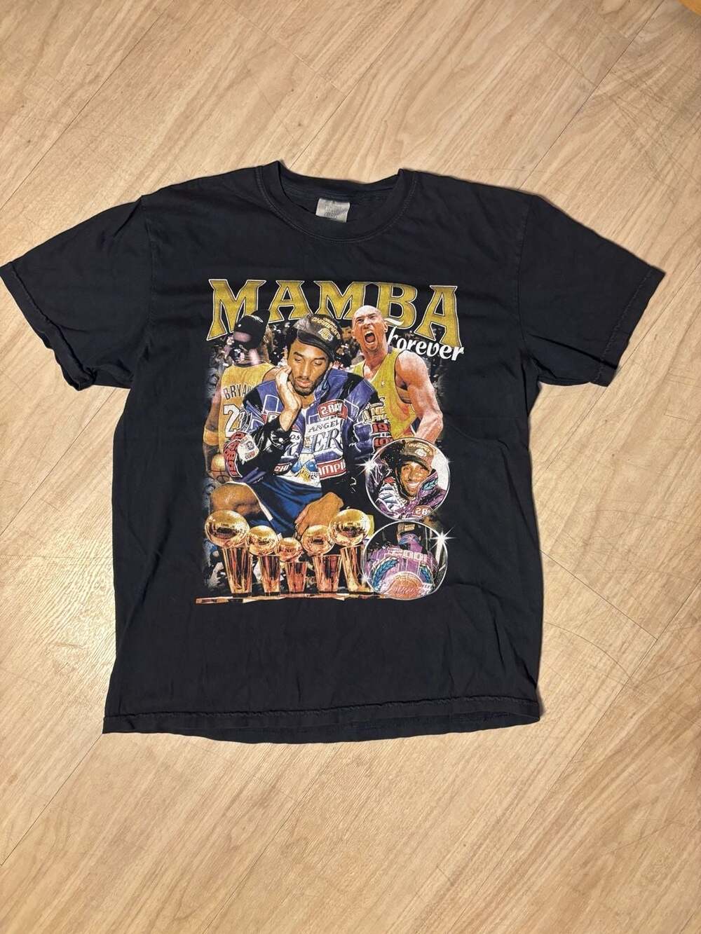 Comfort Colors Kobe Bryant Mamba Forever T-Shirt Size M Black